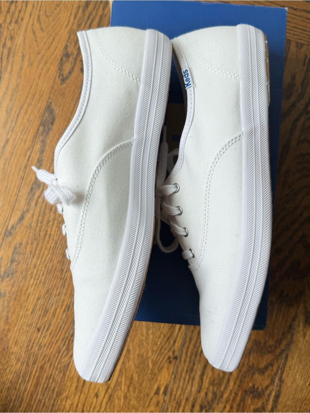 Keds Champion White Canvas Classic Lace Up Sneakers 8.5 W In Box - Picture 3 of 9
